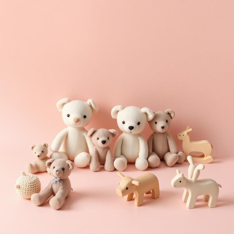 Selección de juguetes y peluches.